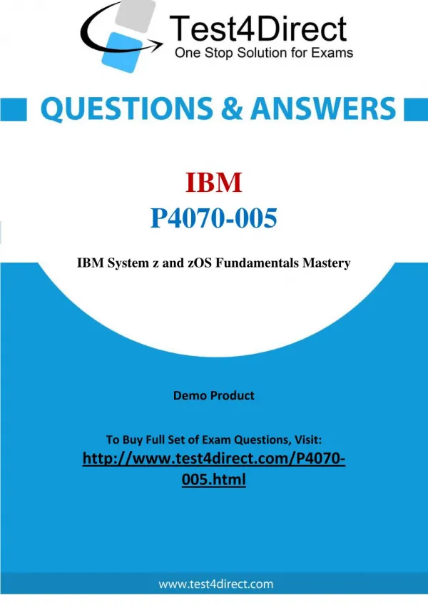 IBM P4070-005 Mastery Real Exam Questions
