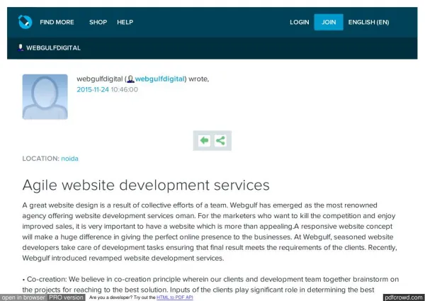 Agile website development services