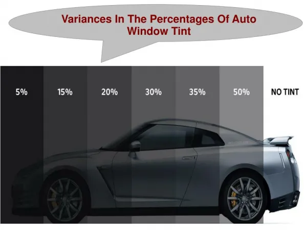 Variances In The Percentages Of Auto Window Tint