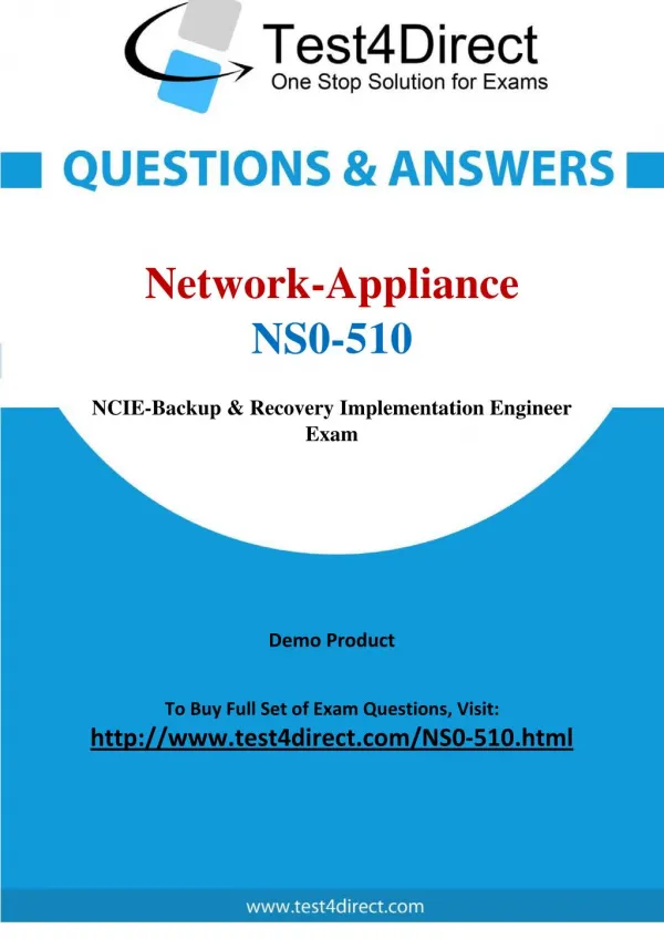 Network Appliance NS0-510 NCIE Real Exam Questions