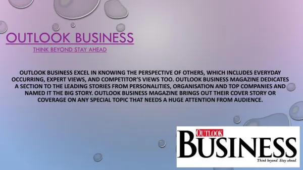 Online Business Magazine - Outlook Business
