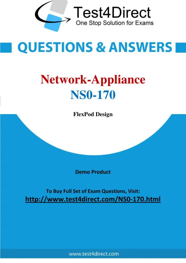 Network Appliance NS0-170 FlexPod Specialist Real Exam Questions
