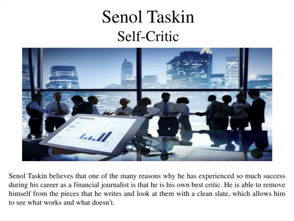 Senol Taskin Self-Critic