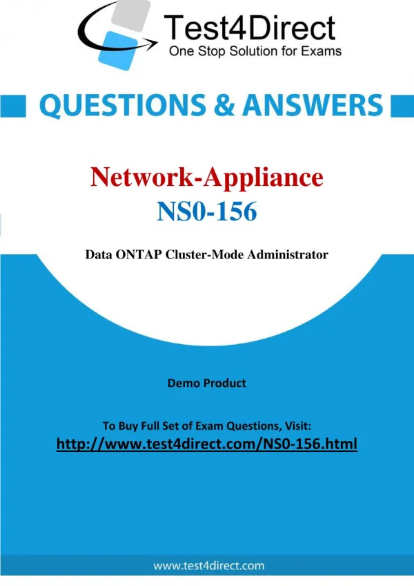 Network Appliance NS0-156 Exam Questions