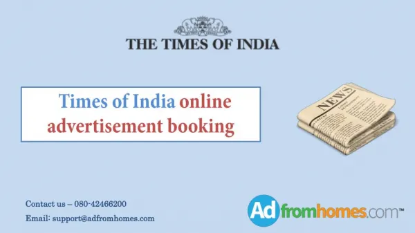 Times of India online advertisement booking