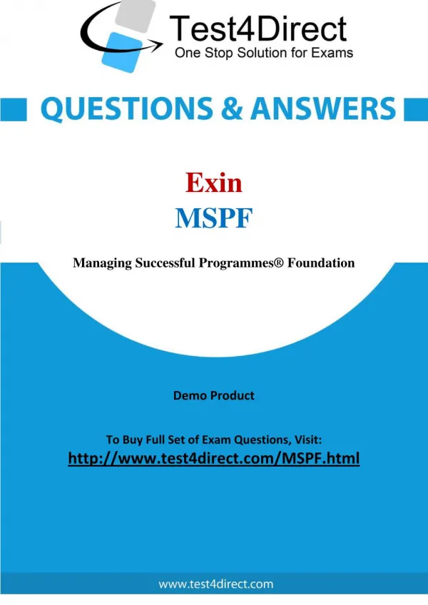 Exin MSPF Real Test Questions