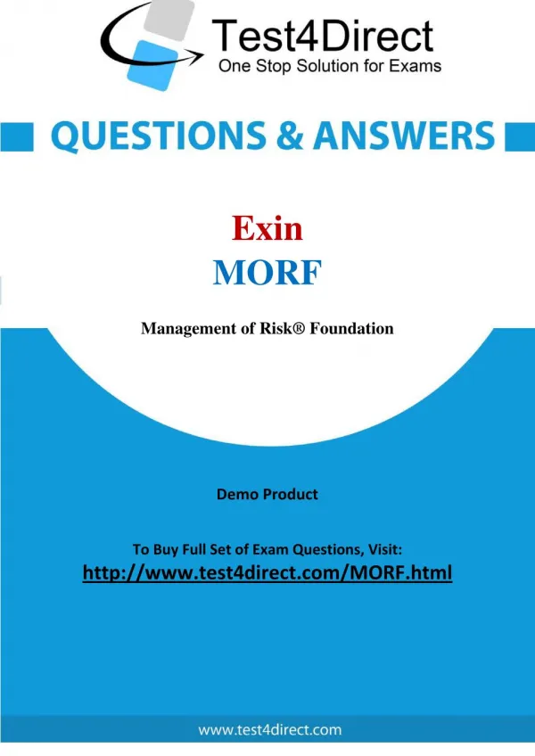 Exin MORF Test Questions