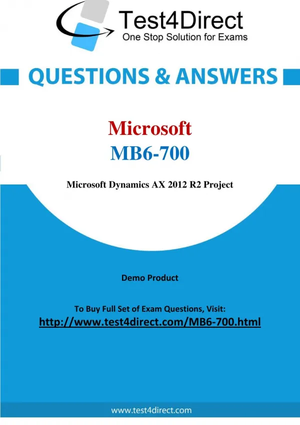 Microsoft MB6-700 MBS Real Exam Questions