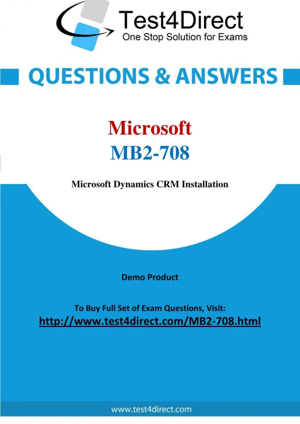 Microsoft MB2-708 MBS Real Exam Questions