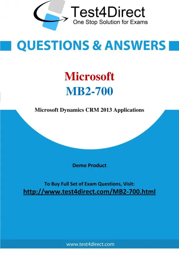 Microsoft MB2-700 Dynamics Real Exam Questions