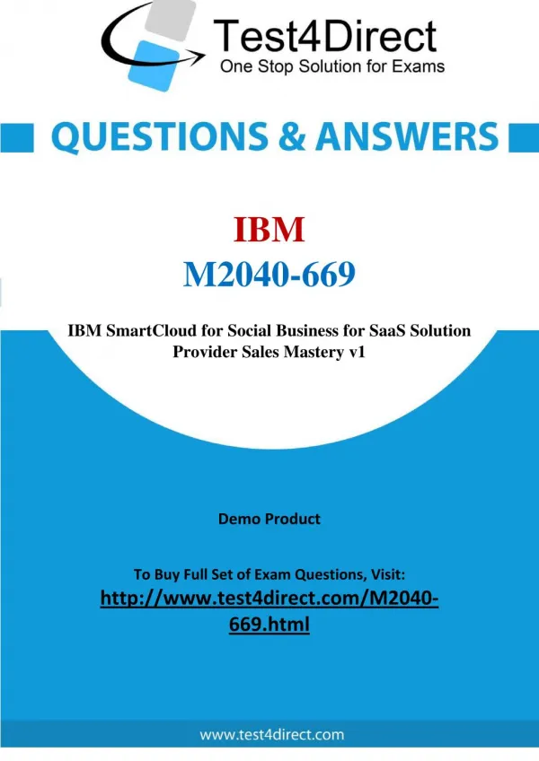 IBM M2040-669 Test Questions