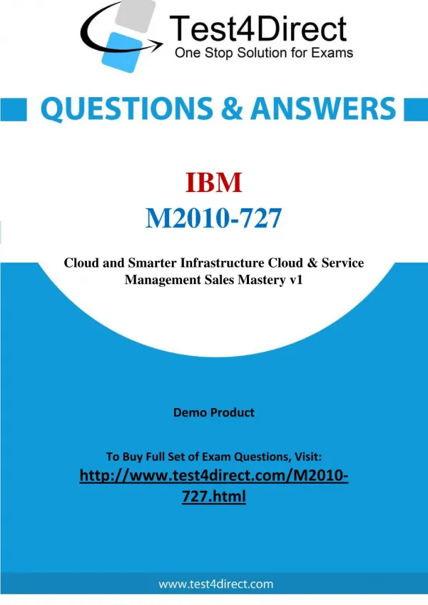 IBM M2010-727 Exam - Updated Questions