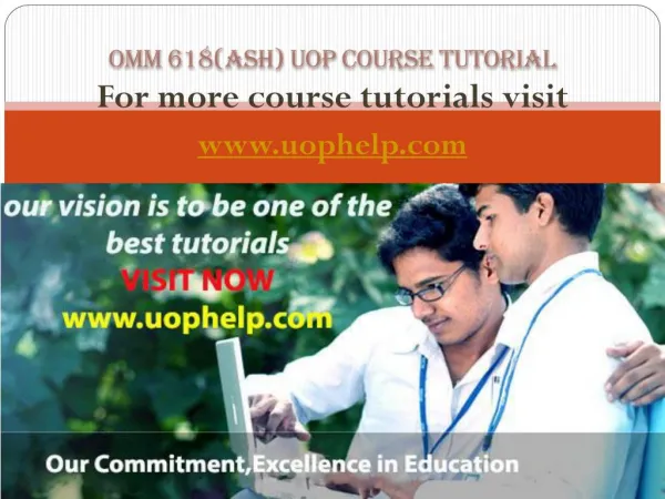 OMM 618(ASH) Academic Coach uophelp