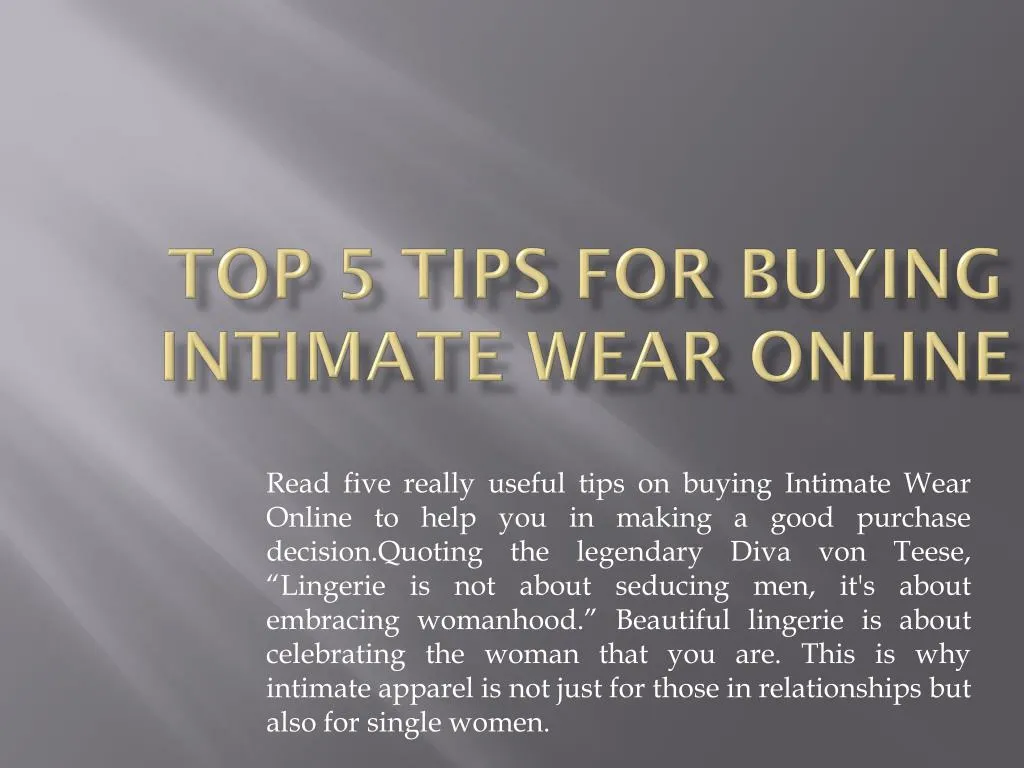 top 5 tips for buying intimate wear online
