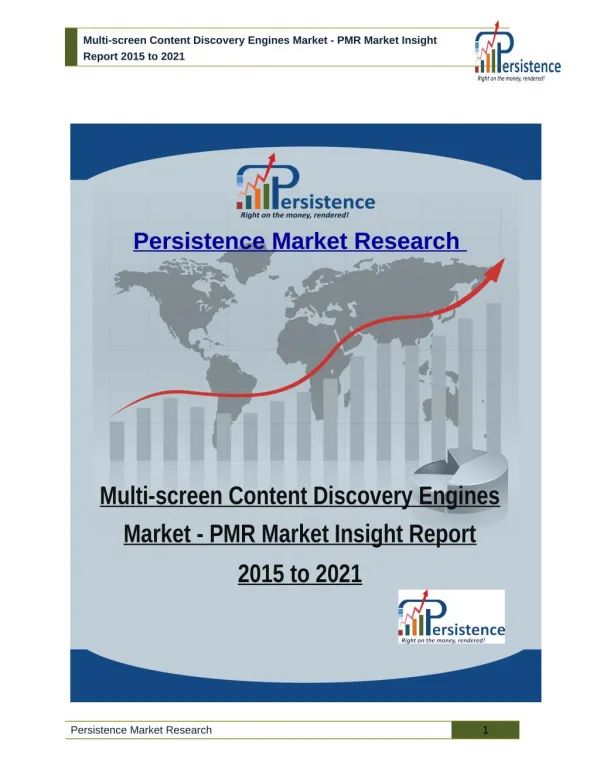 Multi-screen Content Discovery Engines Market - PMR Market Insight Report 2015 to 2021