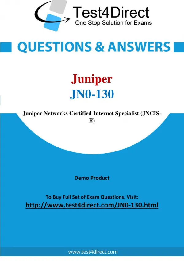 Juniper JN0-130 Exam - Updated Questions
