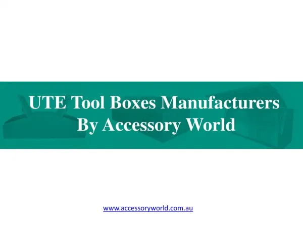 UTE Tool Boxes Manufacturers