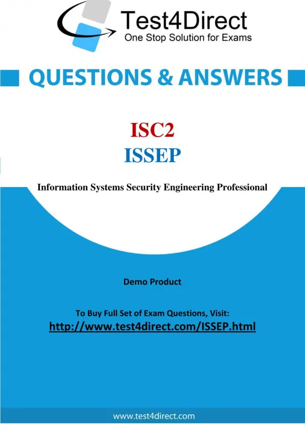 ISC2 ISSEP Real Test Questions