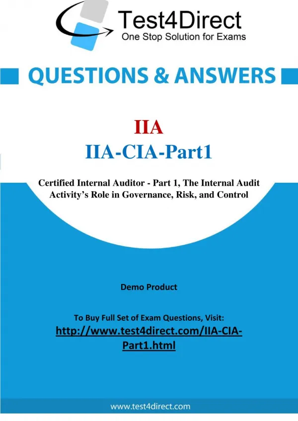 IIA-CIA-Part1 Real Exam Questions