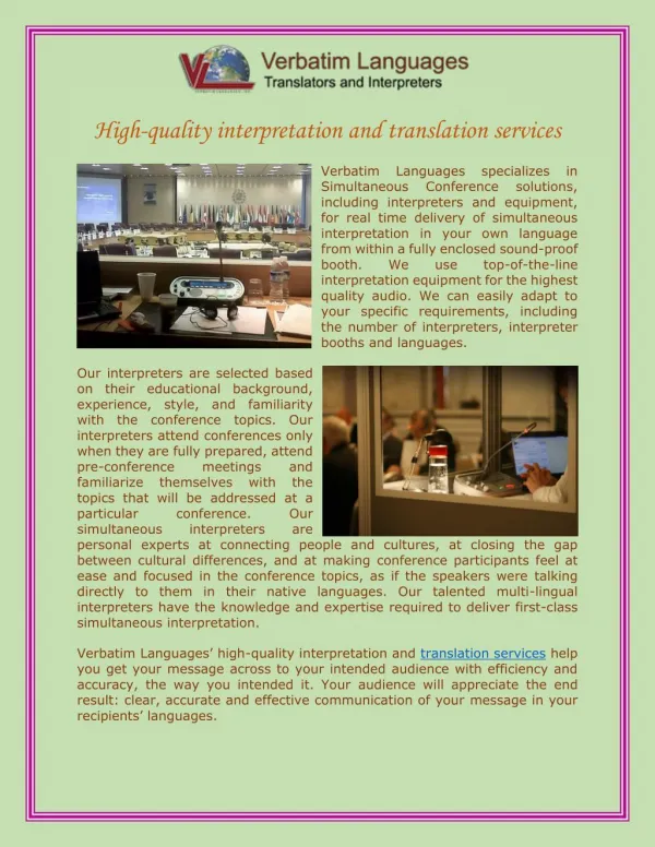 High-quality interpretation and translation services