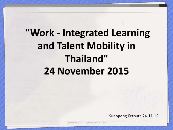 Work-integrated Learning