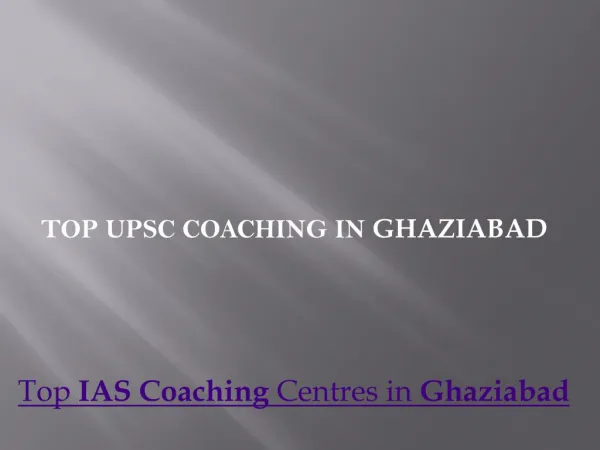 Top upsc coaching in ghaziabad