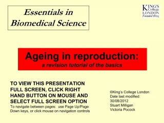 Ageing in reproduction: a revision tutorial of the basics - slide 1