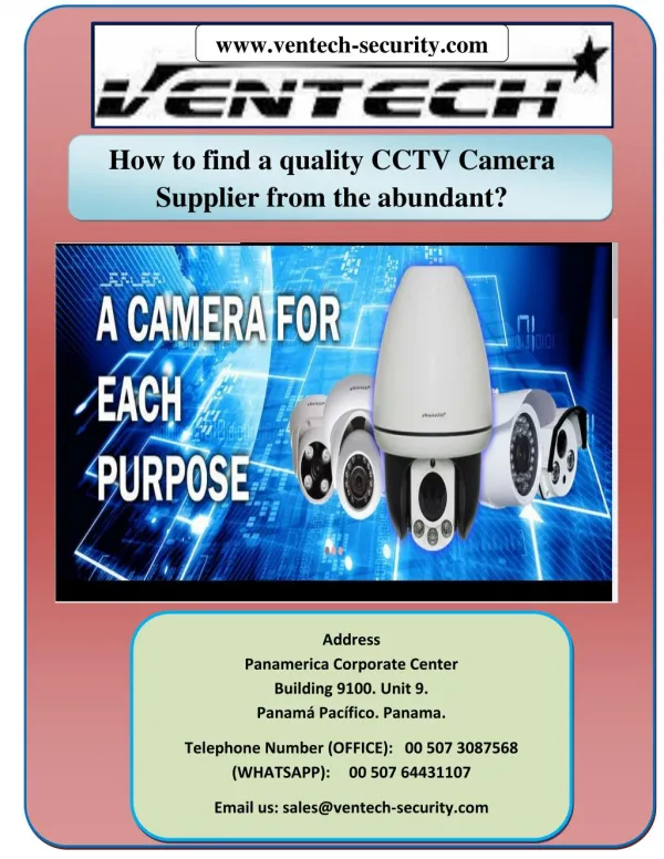 How to find a quality CCTV Camera Supplier from the abundant