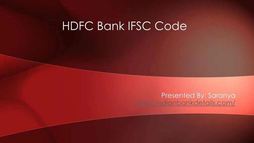 hdfc bank ifsc code