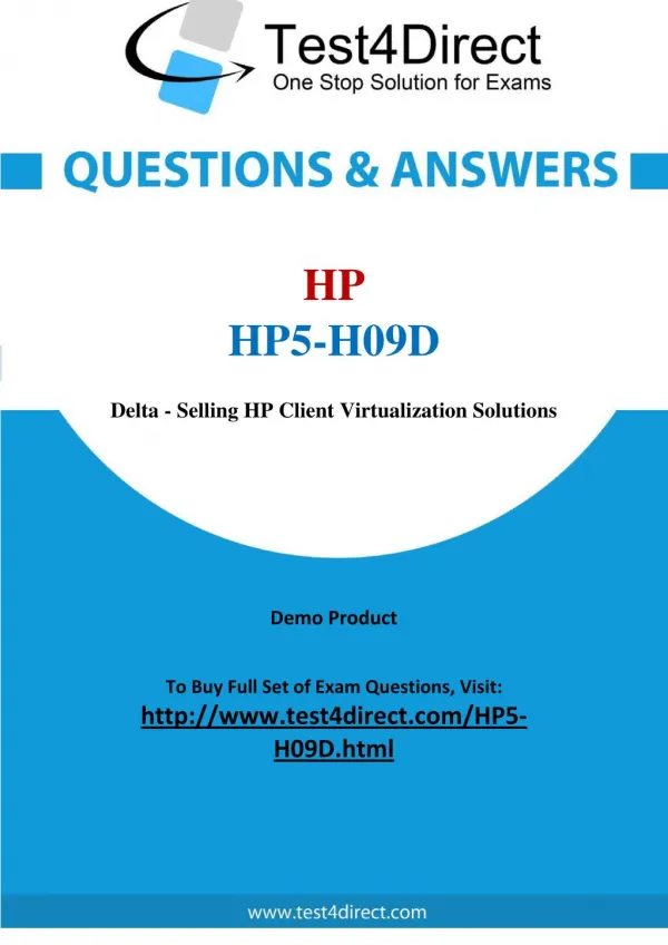 HP HP5-H09D Exam Questions