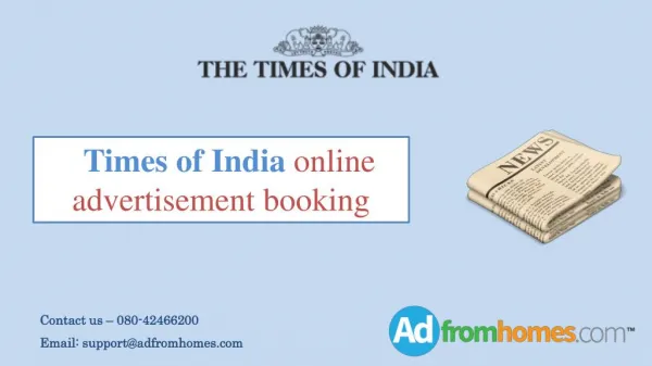 Times of India online advertisement booking