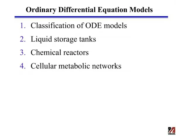 Ordinary Differential Equation Models