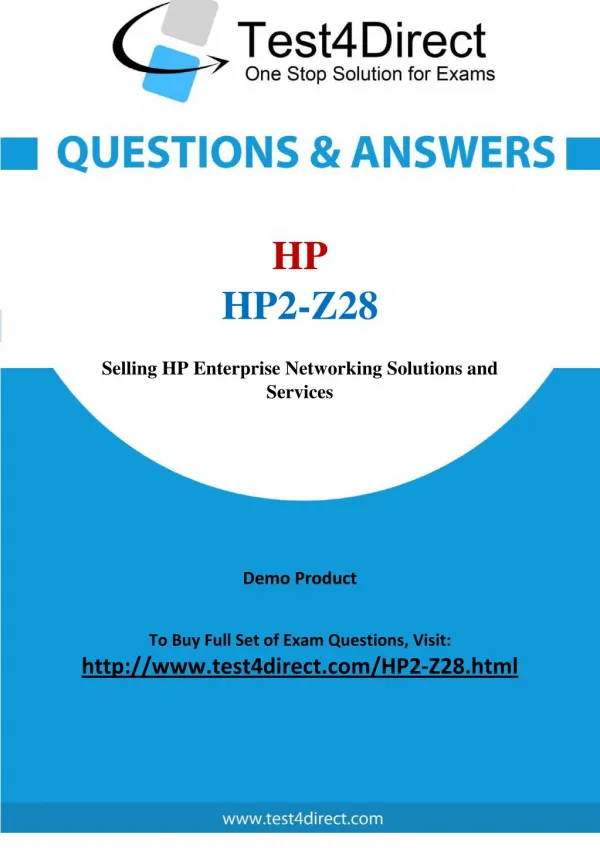 HP HP2-Z28 Exam Questions