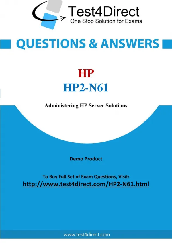 HP2-N61 HP Exam - Updated Questions