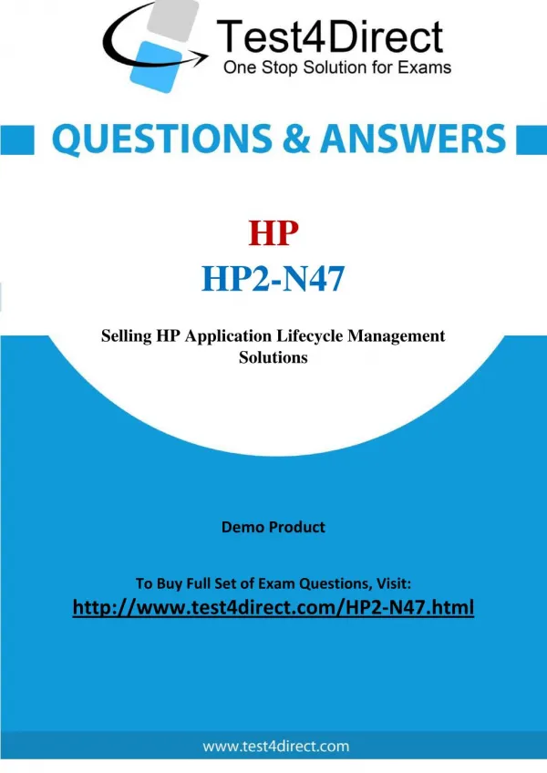 HP HP2-N47 Exam - Updated Questions