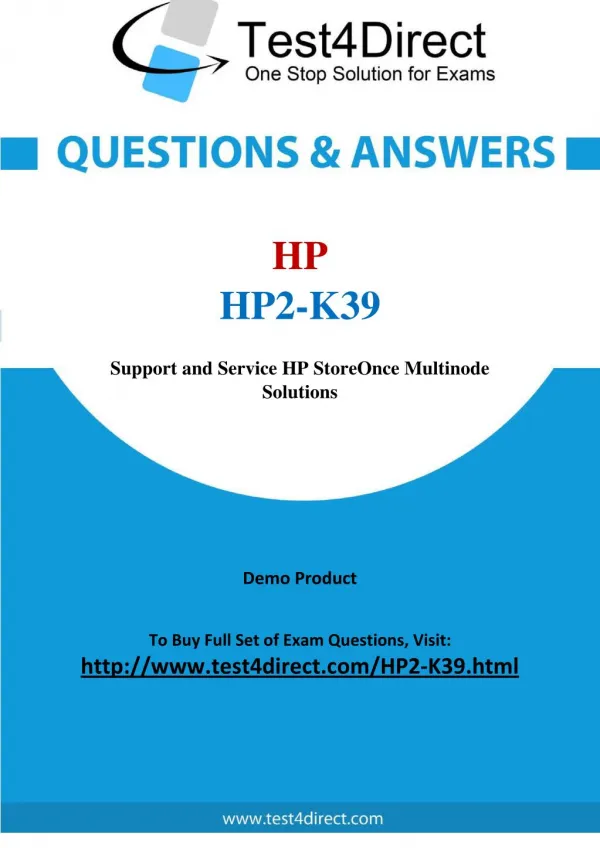HP2-K39 HP Exam - Updated Questions