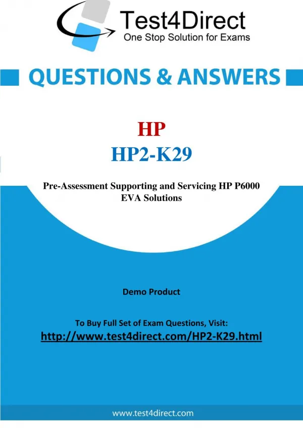 HP HP2-K29 Test Questions