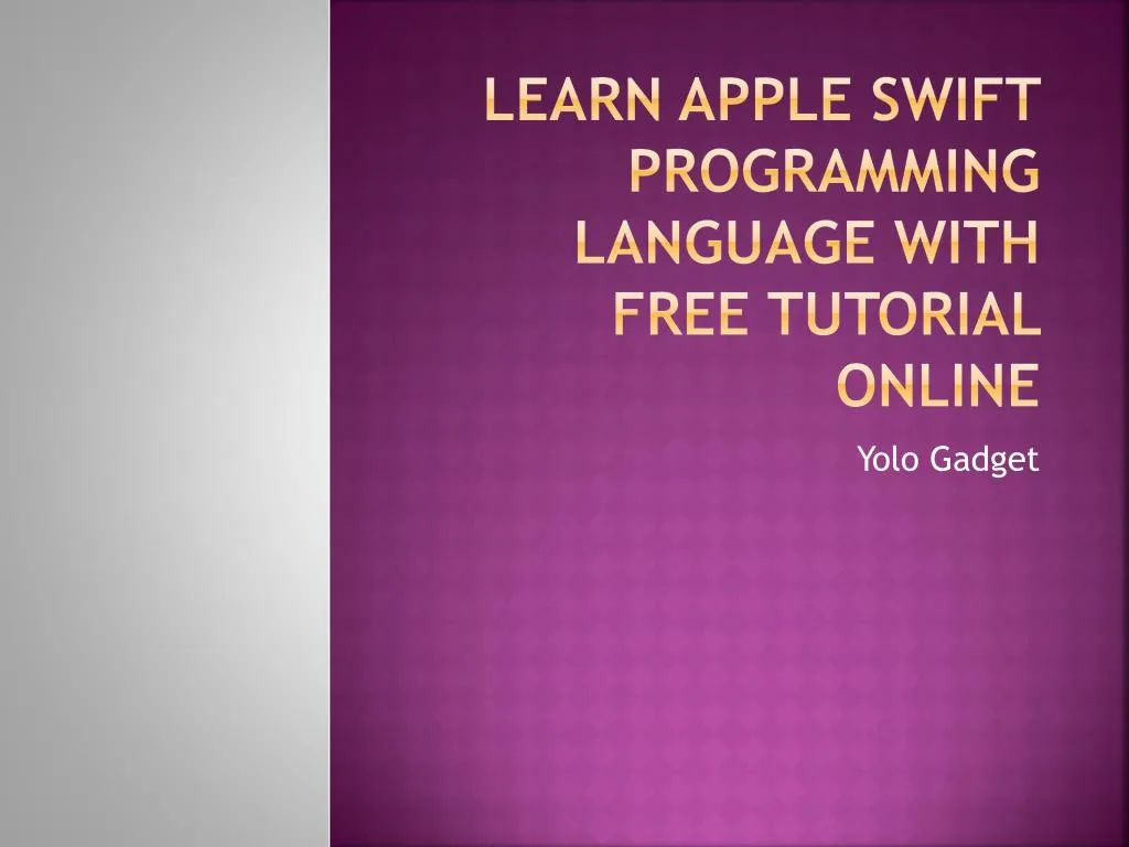 learn apple swift programming language with free tutorial online