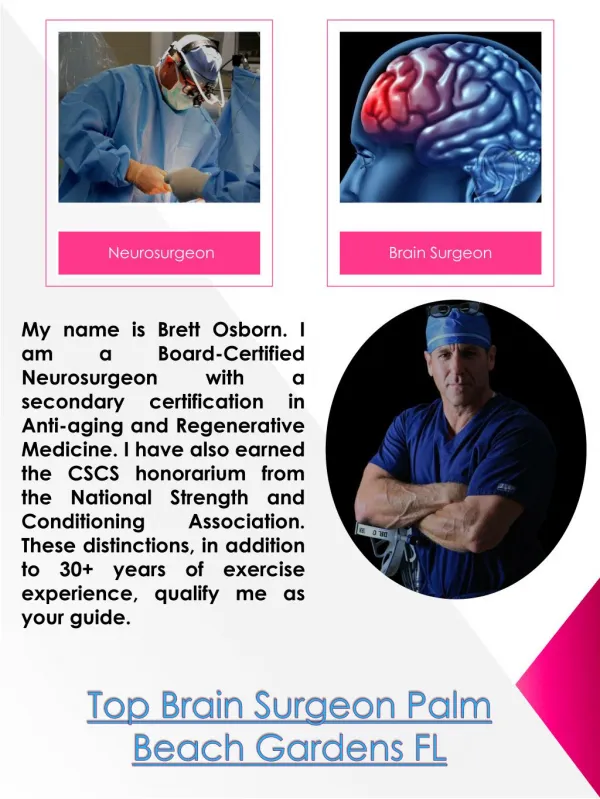 Top Neurosurgeon Palm Beach Gardens FL