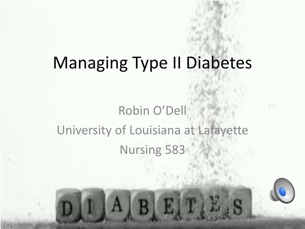 managing type ii diabetes