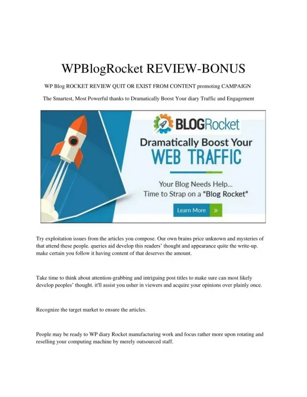 WPBlogRocket REVIEW - BONUS
