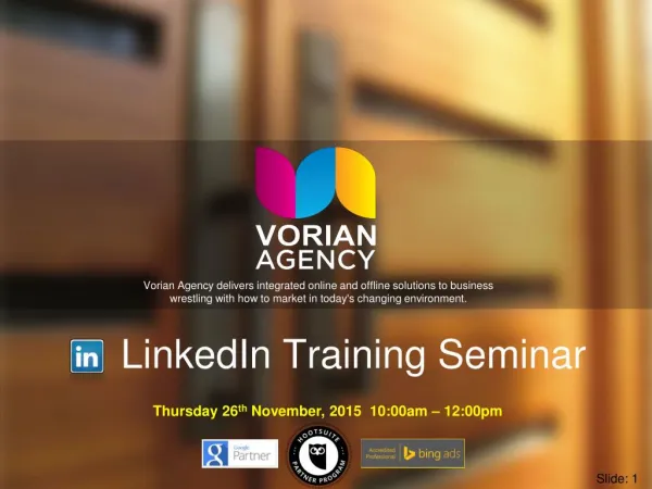 LinkedIn Training Seminar by Matt Lynch Perth Social Media Marketing Specialist