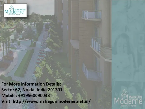 The Best Luxurious Apartment in Mahagun Moderne Call us 91 9560090033