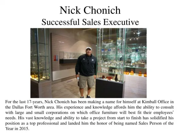 Nick Chonich Successful Sales Executive