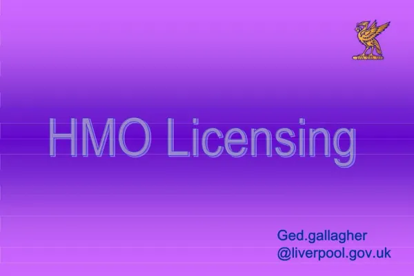 HMO Licensing - Liverpool s Approach