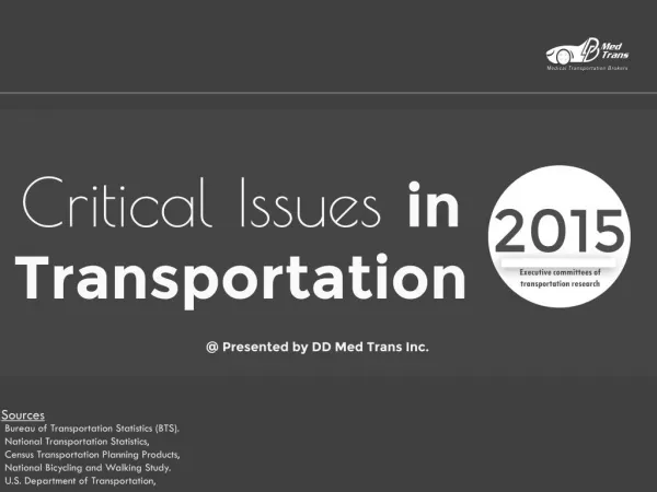 Critical issues in transportation in 2015