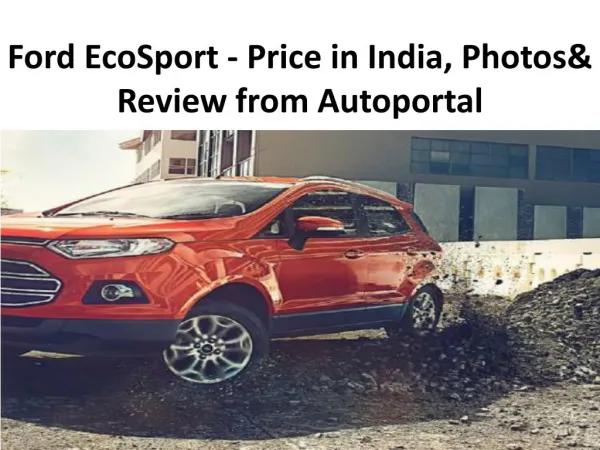 Ford EcoSport Price