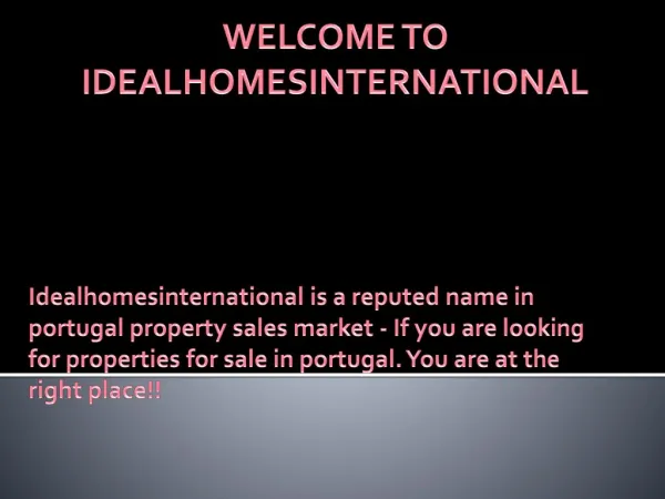 Properties For Sale In Portugal | Buy Property In Portugal | Algarve Property - Ideal Homes International