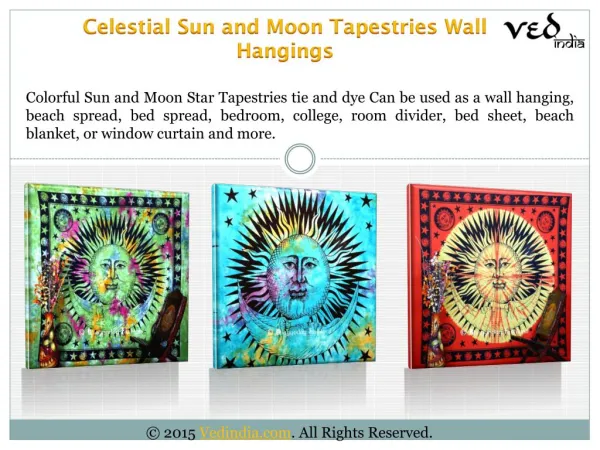 Psychedelic Sun Moon Stars Tie Dye Tapestry Throw Bedspread