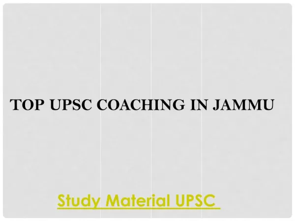 Top upsc coaching in jammu